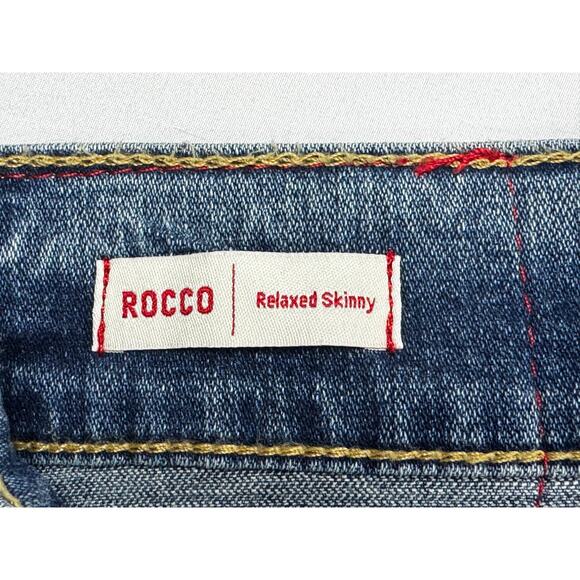 True Religion Men's Rocco Relaxed Skinny w/Flaps Blue Denim Jeans - 34 (35x34) - Picture 6 of 8